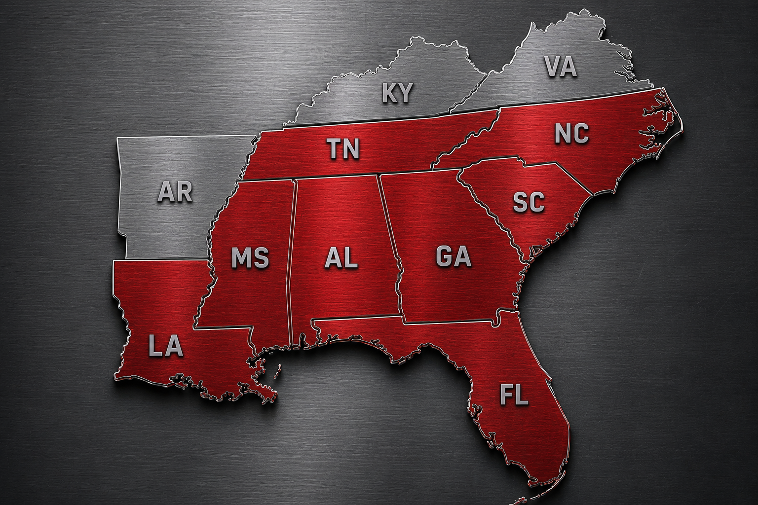 Map of United States and Canada with coverage areas highlighted